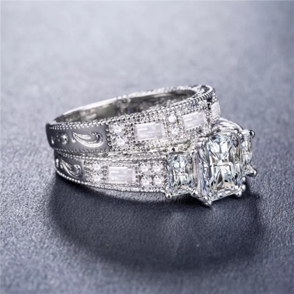💐 White Sapphire 2 pc. Set in .925 - Picture 5 of 5